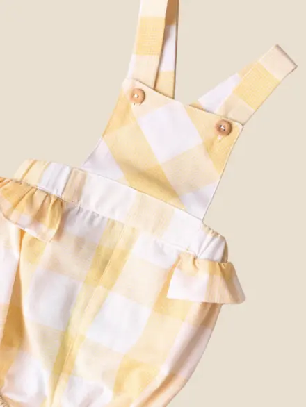 ROMPER MEL XADREZ AMARELO  2
