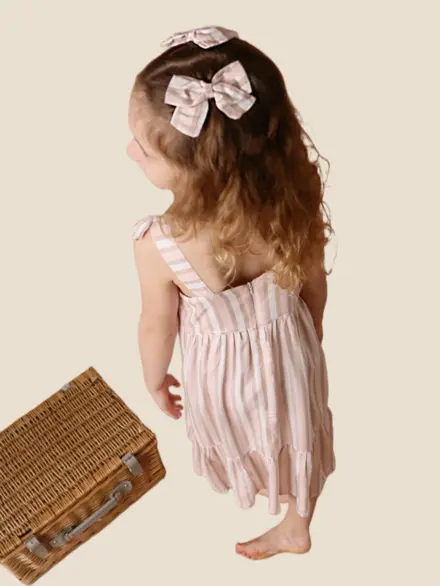 VESTIDO ALICIA LISTRAS ROSA 2