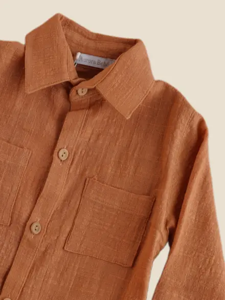 CAMISA PEDRO MANGA LONGA CARAMELO 2