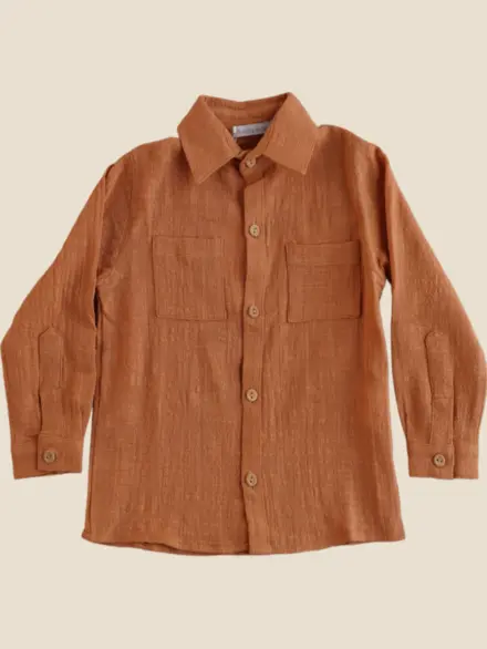 CAMISA PEDRO MANGA LONGA CARAMELO 1