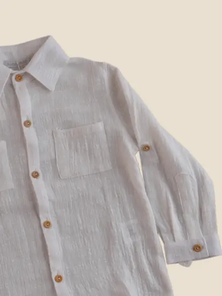 CAMISA PEDRO MANGA LONGA GAZE BRANCO 2