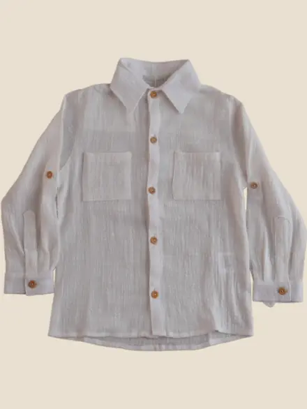 CAMISA PEDRO MANGA LONGA GAZE BRANCO 1