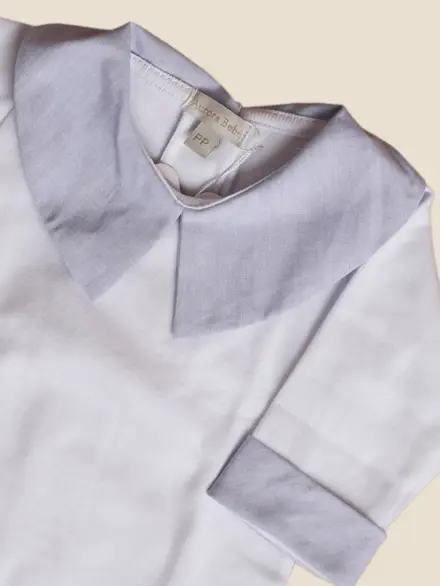 BODY MENINO MARINHEIRO MANGA LONGA BRANCO 2