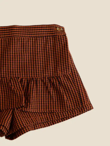 SHORTS SAIA XADREZ LARANJA 2