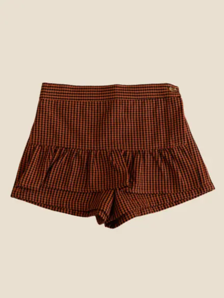 SHORTS SAIA XADREZ LARANJA 1