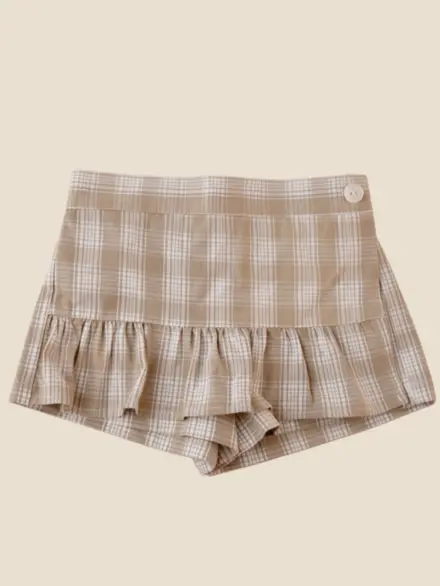 SHORTS SAIA XADREZ BEGE 1