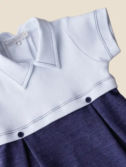 MACACÃO LORENZO BRANCO E JEANS 2