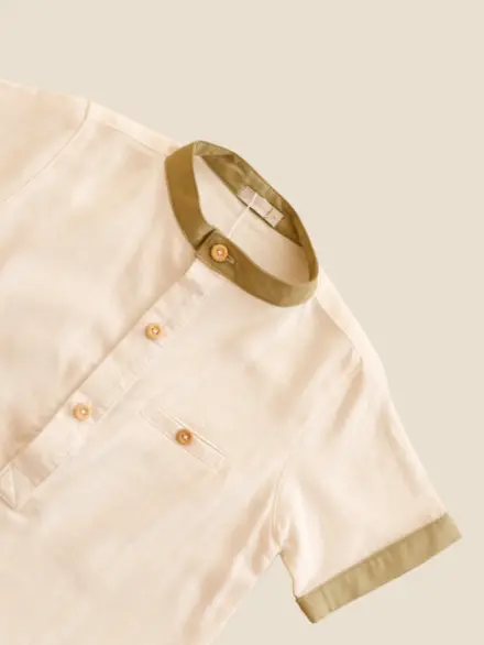CAMISA GIUSEPPE MANGA CURTA OFF E VERDE 2