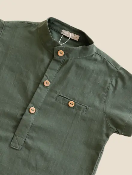 CAMISA GIUSEPPE MANGA CURTA VERDE 2