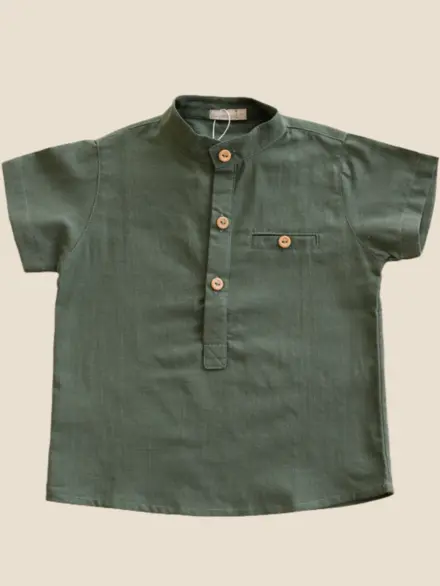 CAMISA GIUSEPPE MANGA CURTA VERDE 1