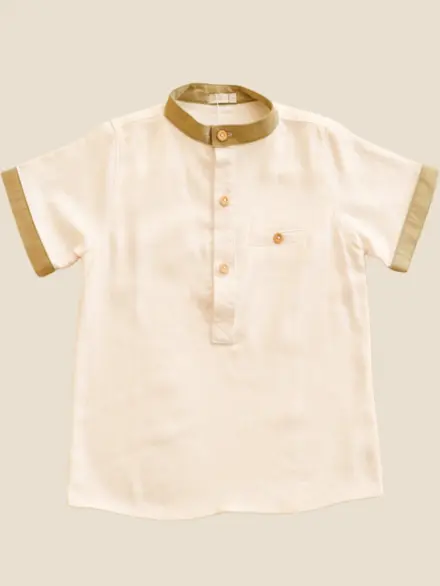CAMISA GIUSEPPE MANGA CURTA OFF E VERDE 1