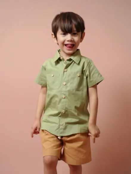 CAMISA PEDRO MANGA CURTA VERDE PISTACHE 2