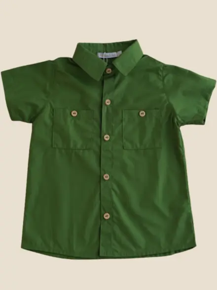 CAMISA PEDRO MANGA CURTA VERDE EUCALIPTO 1