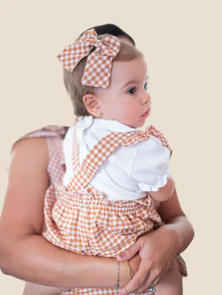 BLOOMER COM ALÇA XADREZ CARAMELO 2