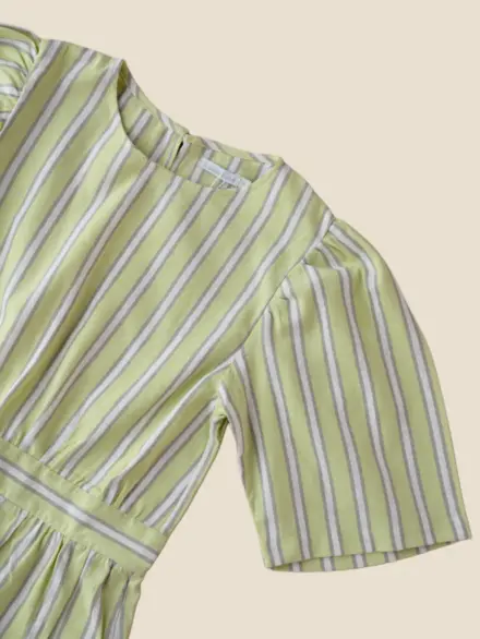 VESTIDO MÃE ELIZA LISTRAS VERDE 1