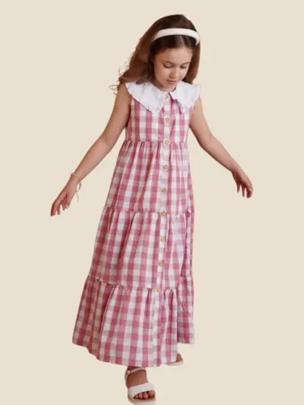 VESTIDO CARMEL XADREZ ROSA 2