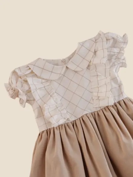 VESTIDO SOFI XADREZ BEGE 2