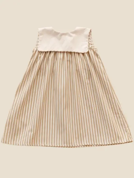 VESTIDO PATRICE LISTRAS BEGE 1