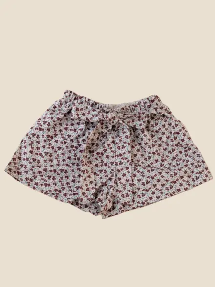 SHORTS JOANA FLORAL MARROM 1