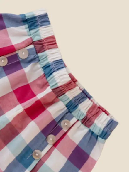 SHORTS ELIZABETH XADREZ CEREJA 2