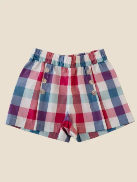 SHORTS ELIZABETH XADREZ CEREJA 1