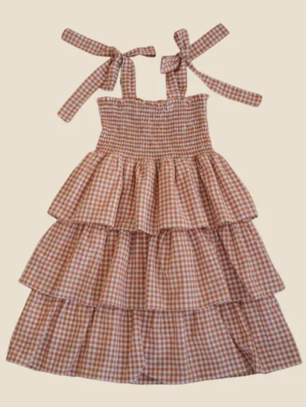 VESTIDO BIA XADREZ CARAMELO 1