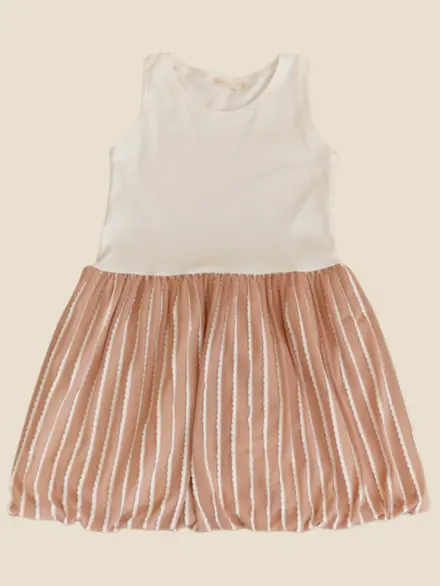 VESTIDO ESTELLE BRANCO E BEGE 1
