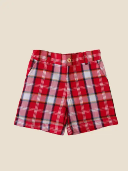 BERMUDA MATTEO XADREZ VERMELHO 1