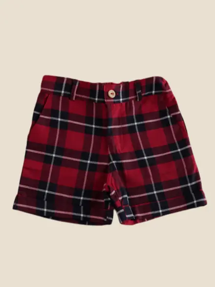BERMUDA MATTEO XADREZ VERMELHO E PRETO 1