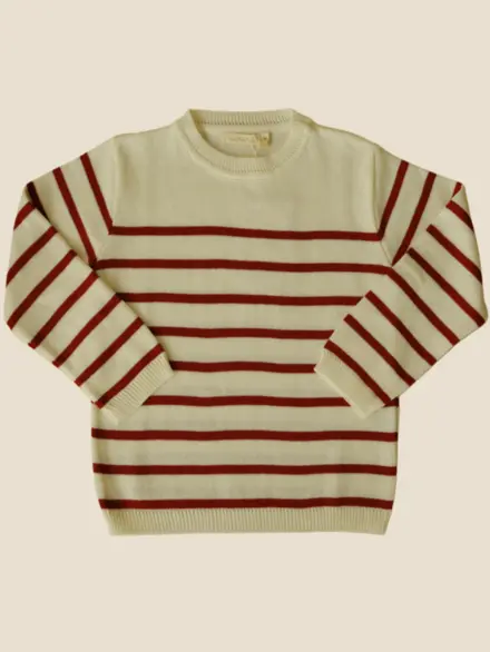 CASACO TRICOT LISTRAS VERMELHAS 1