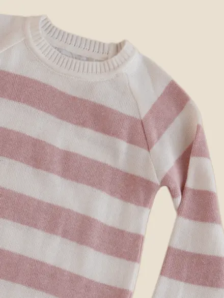 CASACO TRICOT LISTRAS ROSA 2