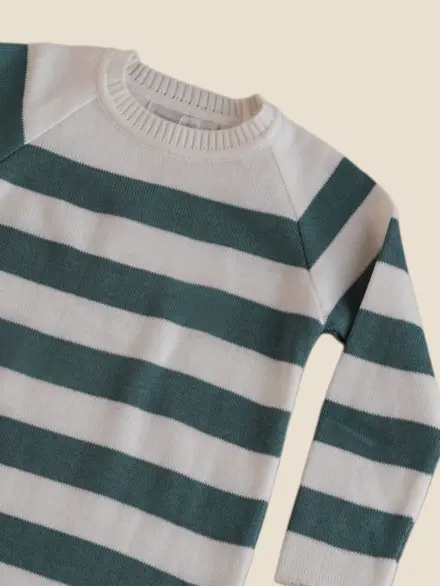 CASACO TRICOT LISTRAS VERDE 2