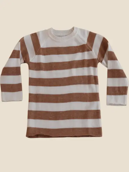 CASACO TRICOT LISTRAS BEGE 1