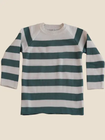 CASACO TRICOT LISTRAS VERDE 1