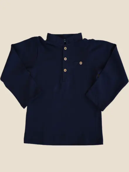 POLO GIUSEPPE MANGA LONGA AZUL NAVY 1