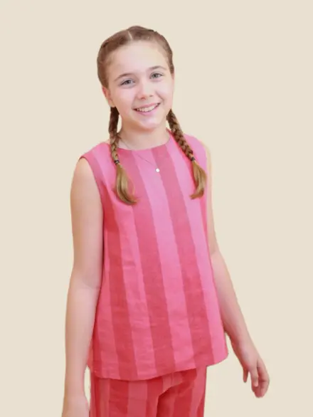 CONJUNTO JULIENE LISTRAS VERMELHAS 2