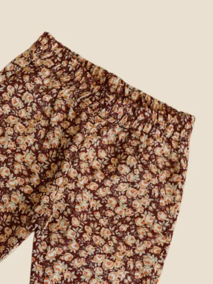 CALÇA ANABELA FLORAL VINHO 2