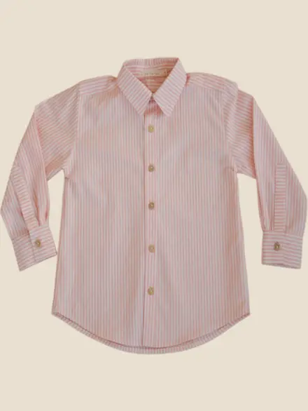 CAMISA JOSÉ MANGA LONGA LISTRAS ROSA 1