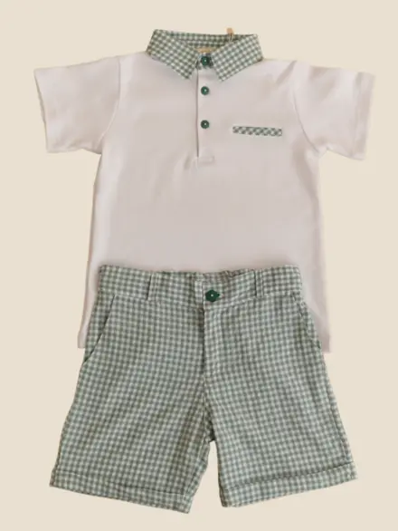 CONJUNTO BENÍCIO XADREZ CINZA E BEGE 1